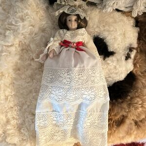 Vintage Half Doll Porcelain Face Hands Schmid Soft Body